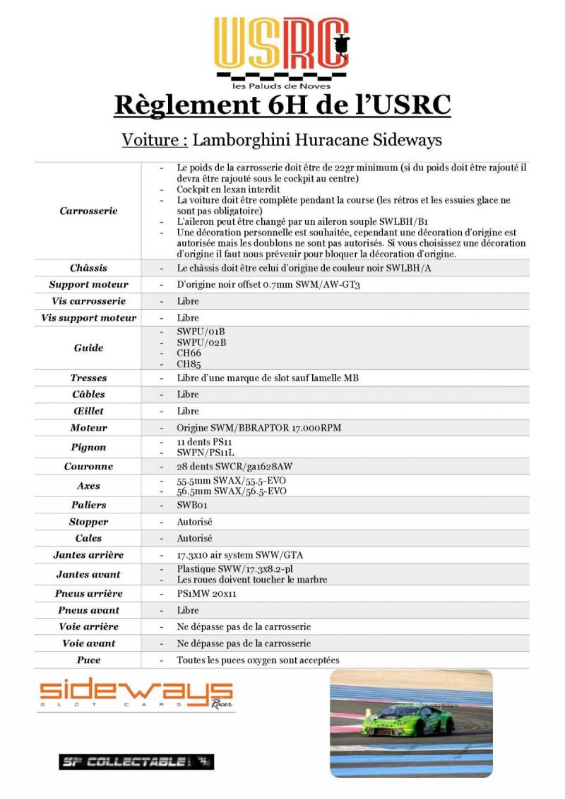 règlement technique 6heures de l'usrc